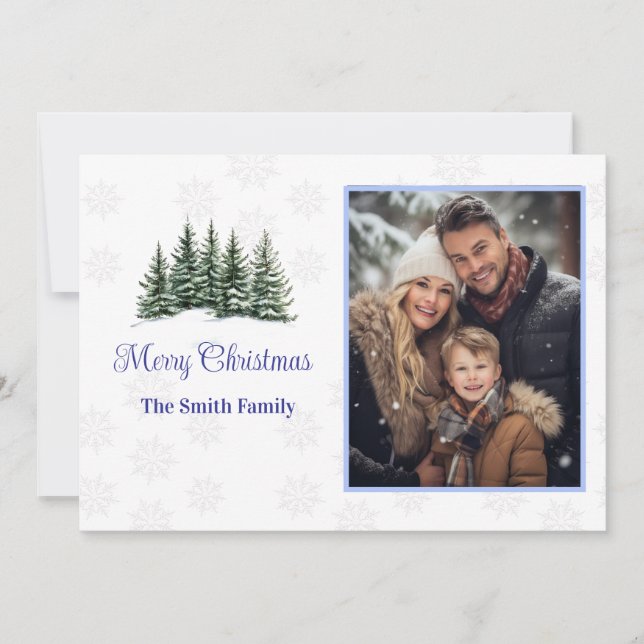 Flat Holiday Card Custom Photo (Front)