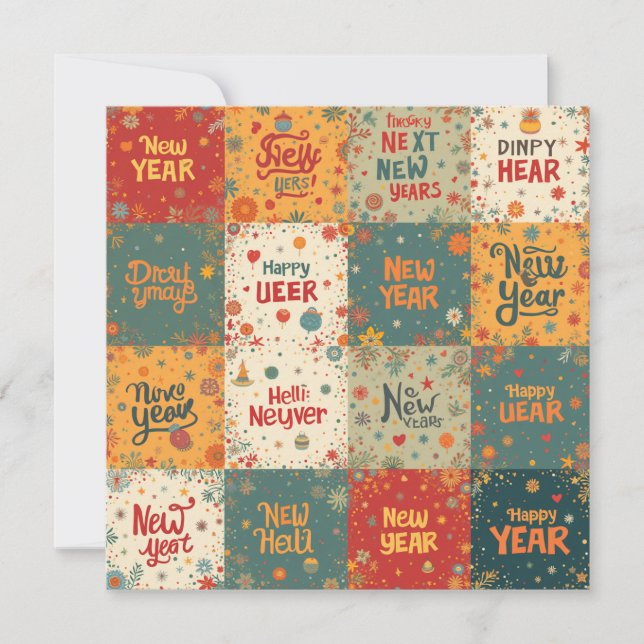 Flat Holiday Card for New Year (Front)