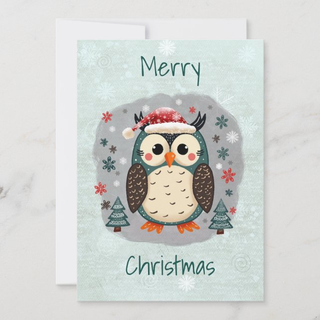 Flat Holiday Card in Scandinavian Folk Art Style (Front)