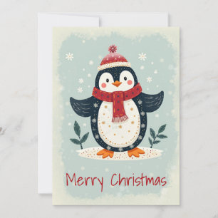 Flat Holiday Card in Scandinavian Folk Art Style