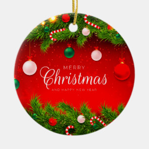 Flat Holiday Card, Size: 4.25" x 5.5", Paper: Matt Ceramic Tree Decoration