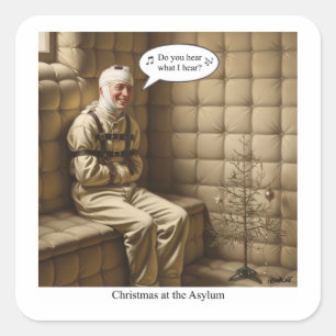 Flat Holiday Card Square Sticker