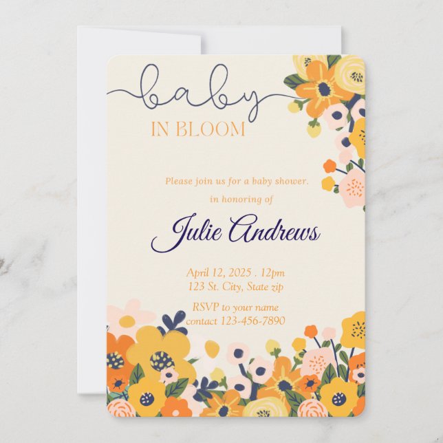 Flat Invitation, Size: 5" x 7", Paper: Signature M Invitation (Front)