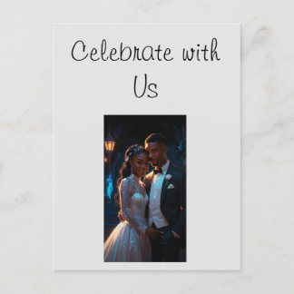 Flat Invitation, Size: 5" x 7" wedding Couple Postcard