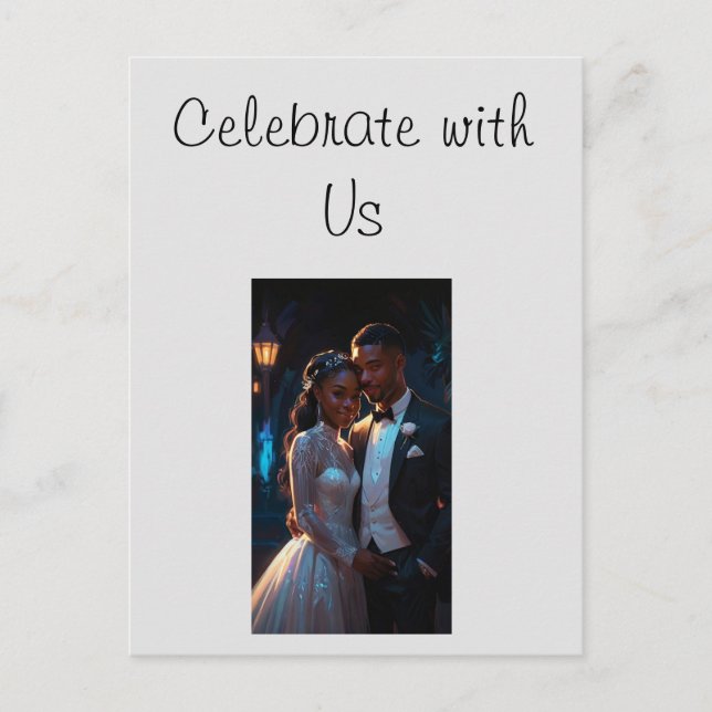 Flat Invitation, Size: 5" x 7" wedding Couple Postcard (Front)