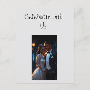 Flat Invitation, Size: 5" x 7" wedding Couple Postcard