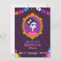 Flat invitation to the day of the dead