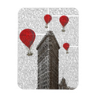 Flat Iron Building and Red Hot Air Balloons