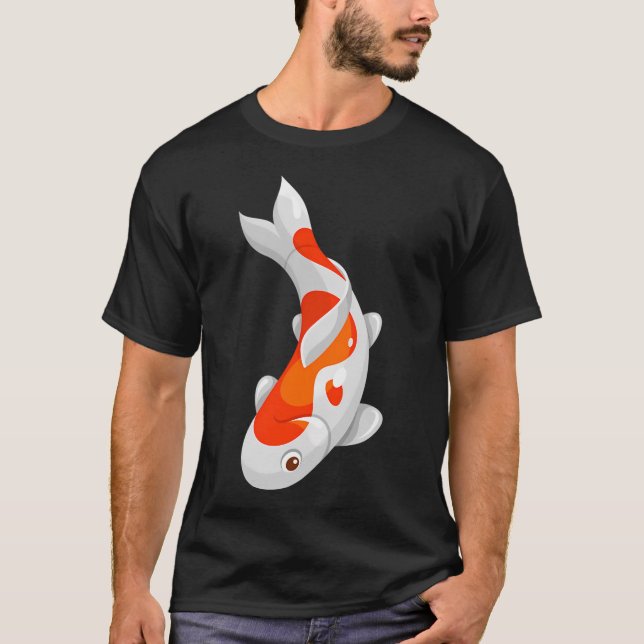 Flat Japanese Koi Carp Fish T-Shirt (Front)