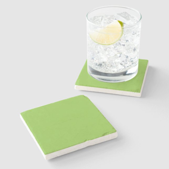 Flat Lime Green Background – School Texture Stone Coaster (Side)