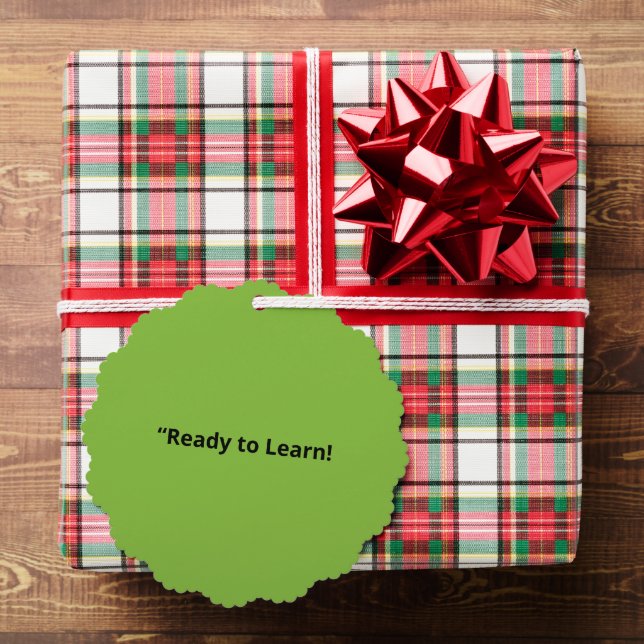 Flat Lime Green Background – School Texture Tree Decoration Card (Insitu (Gift))