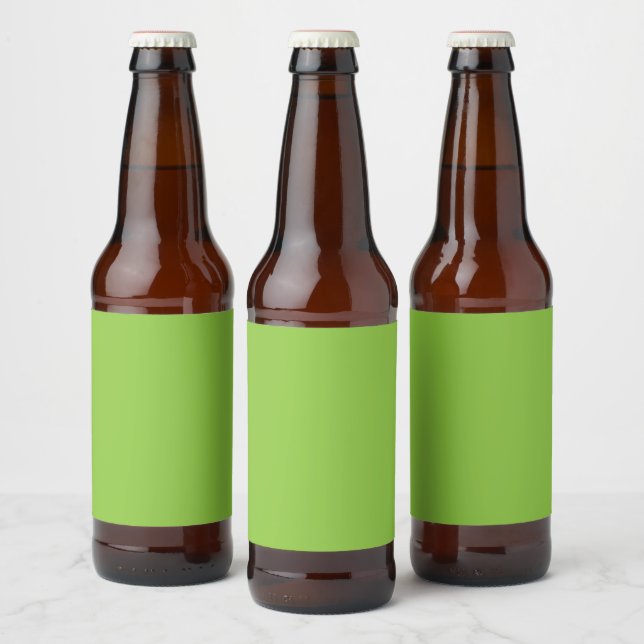 Flat Lime Green Background Texture  Beer Bottle Label (Bottles)
