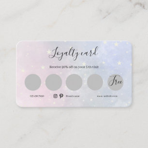 Flat Loyalty, watercolour, stars Loyalty Card