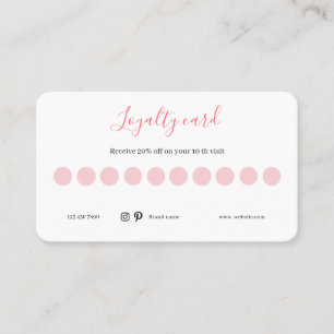 Flat Loyalty, white and pink Card