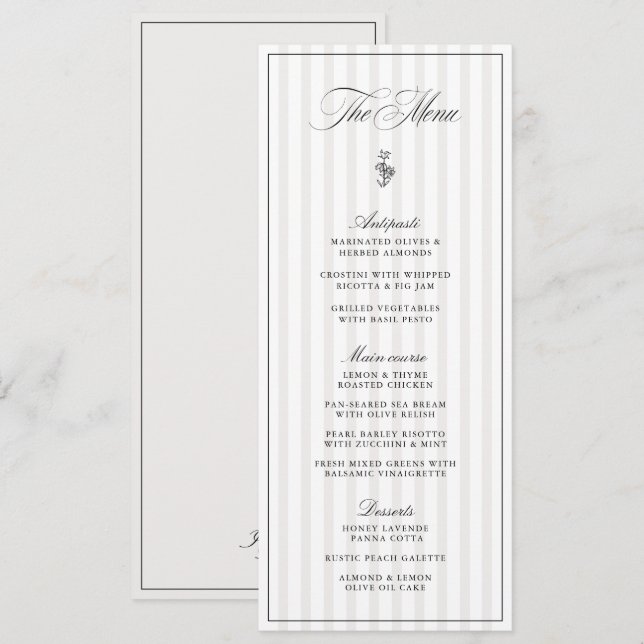 Flat Menu (Front/Back)