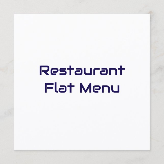 Flat Menu (Front)