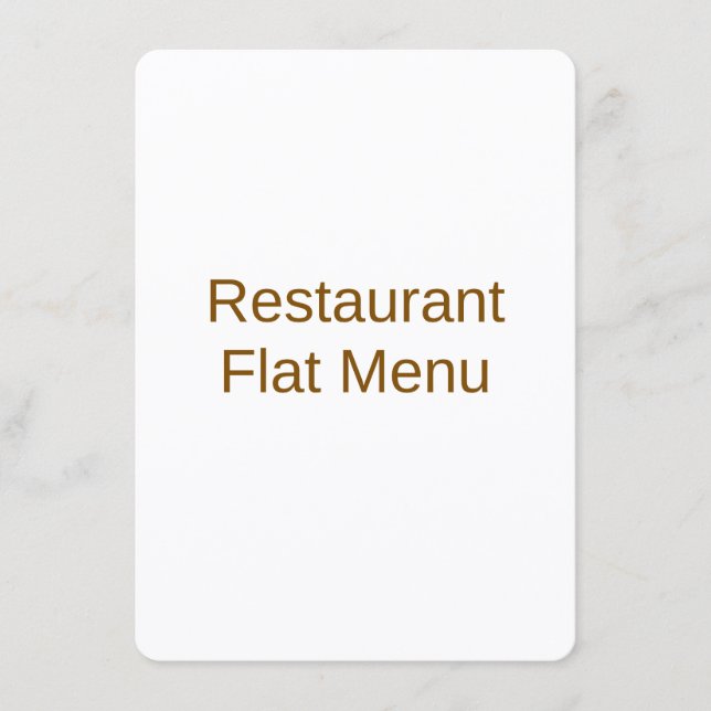 Flat Menu (Front)