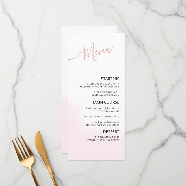 Flat Menu Bridal Shower  (Front/Back In Situ)