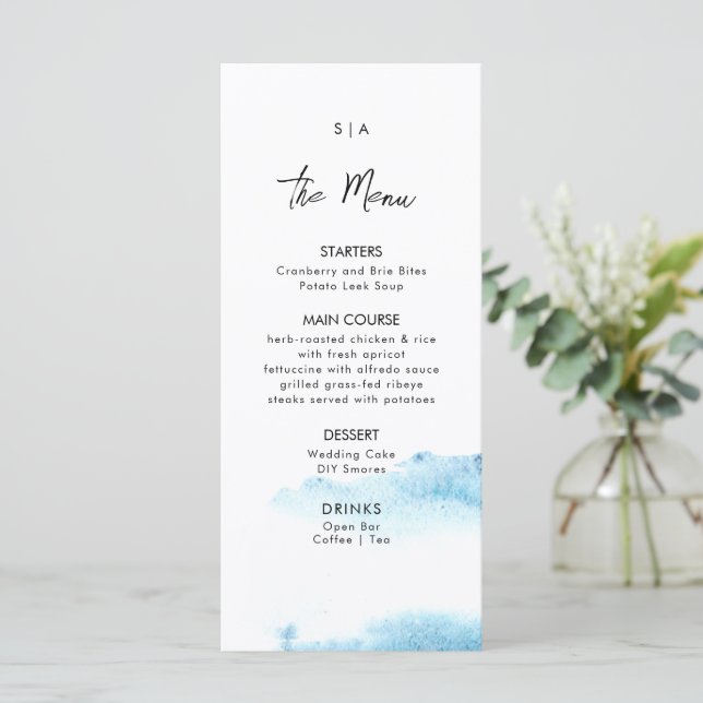 Flat Menu for a Modern Wedding.  (Standing Front)
