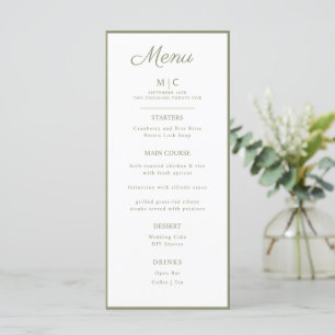 Flat Menu wedding Minimalist modern. 