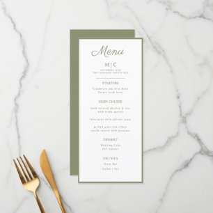 Flat Menu wedding Minimalist modern. 
