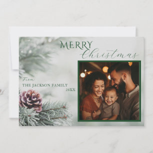 Flat Merry Christmas Holiday Card with Envelope