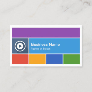 Flat Metro Style Design - Modern Colourful Tiles Business Card