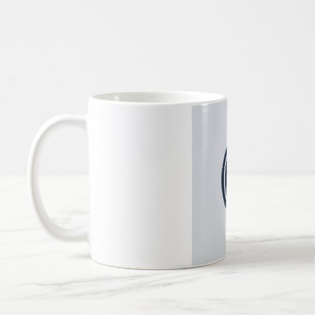 Flat Minimalist Moon Phase Mug - Deep Navy And Sil (Left)