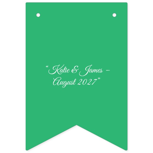 Flat Mint Green Background – Wedding Design Bunting (First Flag)