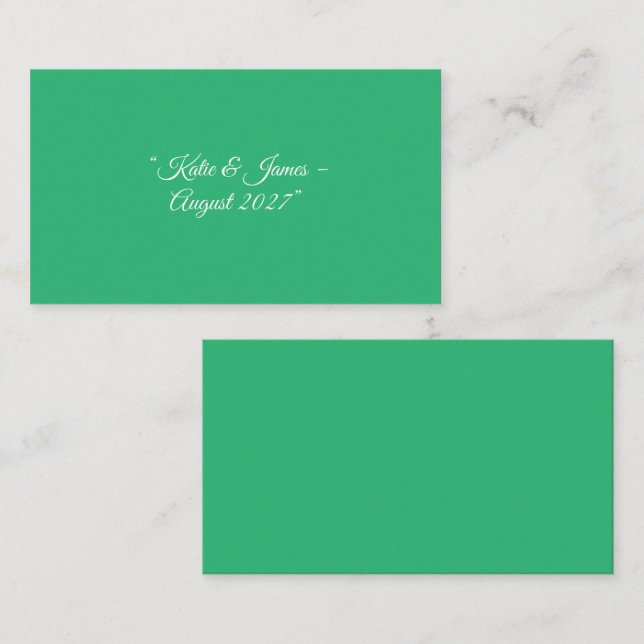 Flat Mint Green Background – Wedding Design Enclosure Card (Front/Back)