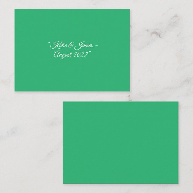 Flat Mint Green Background – Wedding Design Enclosure Card (Front/Back)