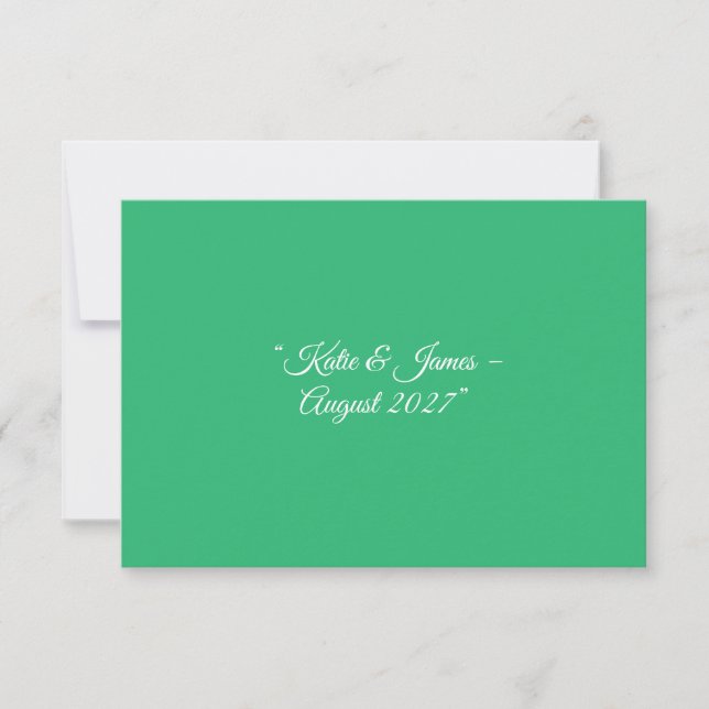 Flat Mint Green Background – Wedding Design RSVP Card (Front)