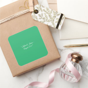 Flat Mint Green Background – Wedding Design Square Sticker