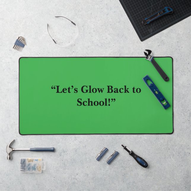 Flat Neon Green Background – School Texture Desk Mat (Workstation)