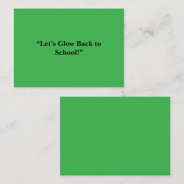 Flat Neon Green Background – School Texture Enclosure Card (Front/Back)