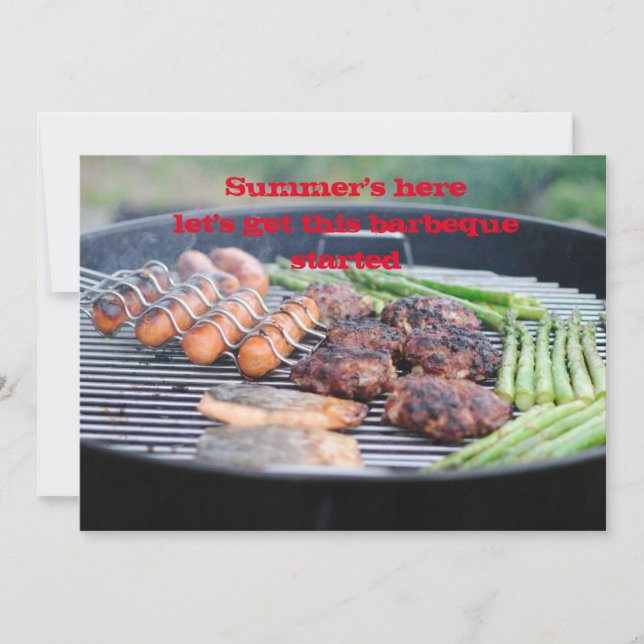 Flat Note Card-Barbeque Invite (Front)