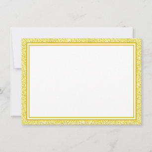 Flat Note Card-Glitter Border Card
