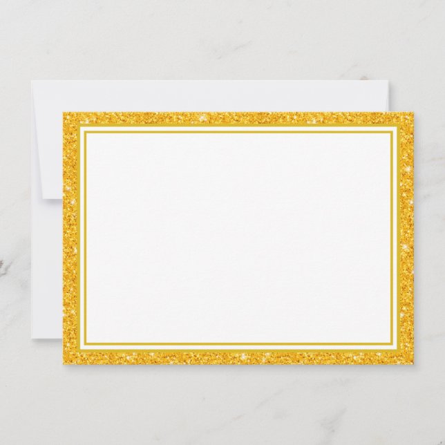 Flat Note Card-Glitter Border Card (Front)