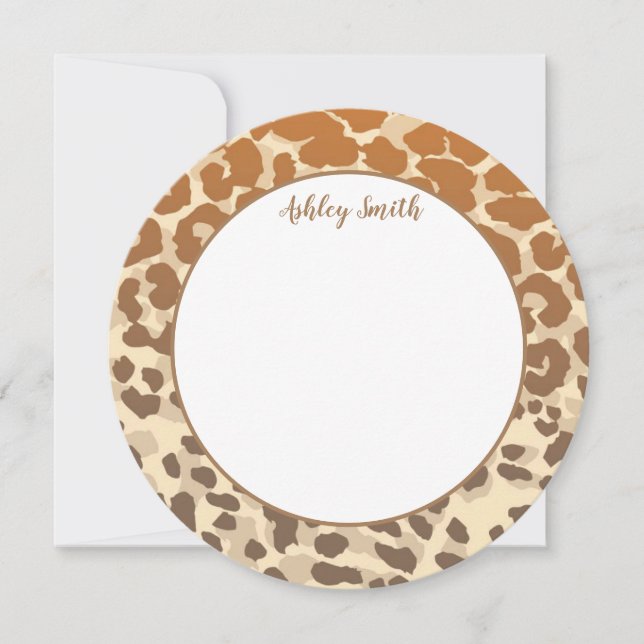 Flat Note Card-Leopard Print (Front)