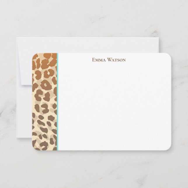 Flat Note Card-Leopard Print Card (Front)