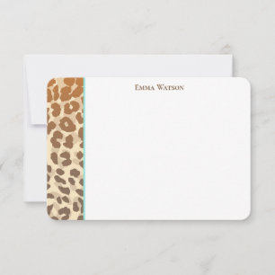 Flat Note Card-Leopard Print Card