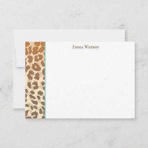 Flat Note Card-Leopard Print Card