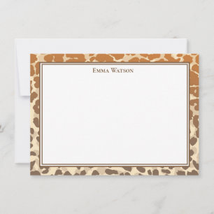 Flat Note Card-Leopard Print Card