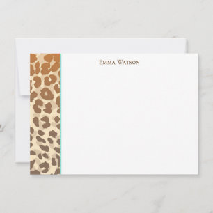 Flat Note Card-Leopard Print Card