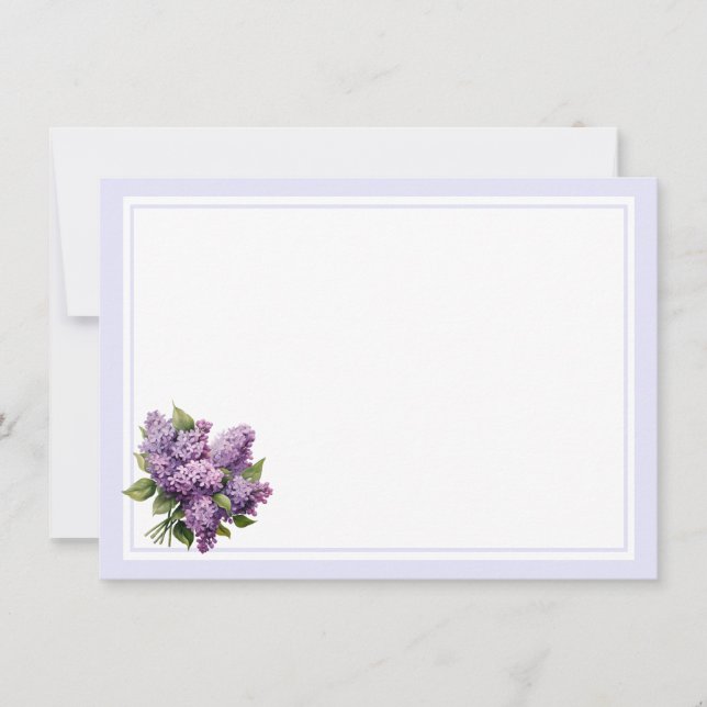 Flat Note Card-Lilacs Card (Front)