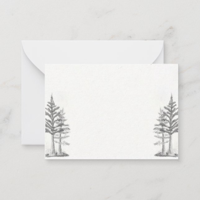 Flat Note Card, Trees Card (Back)