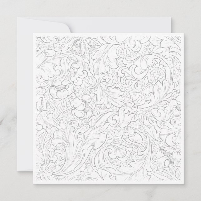 FLAT NOTE-CARD : WILLIAM MORRIS : FLORAL PATTERN CARD (Front)