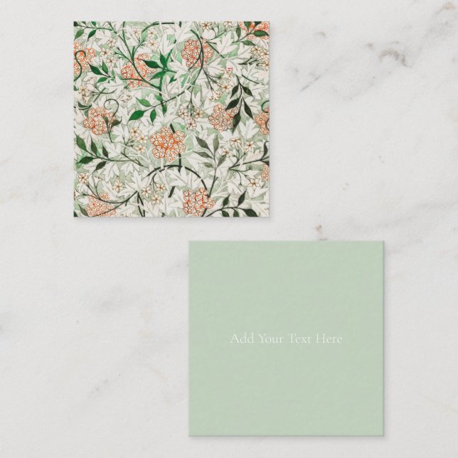 FLAT NOTE CARD : WILLIAM MORRIS : JASMINE  (Front/Back)