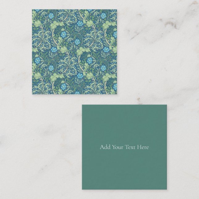 FLAT NOTE CARD : WILLIAM MORRIS : SEAWEED (Front/Back)