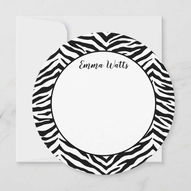 Flat Note Card-Zebra Print (Front)